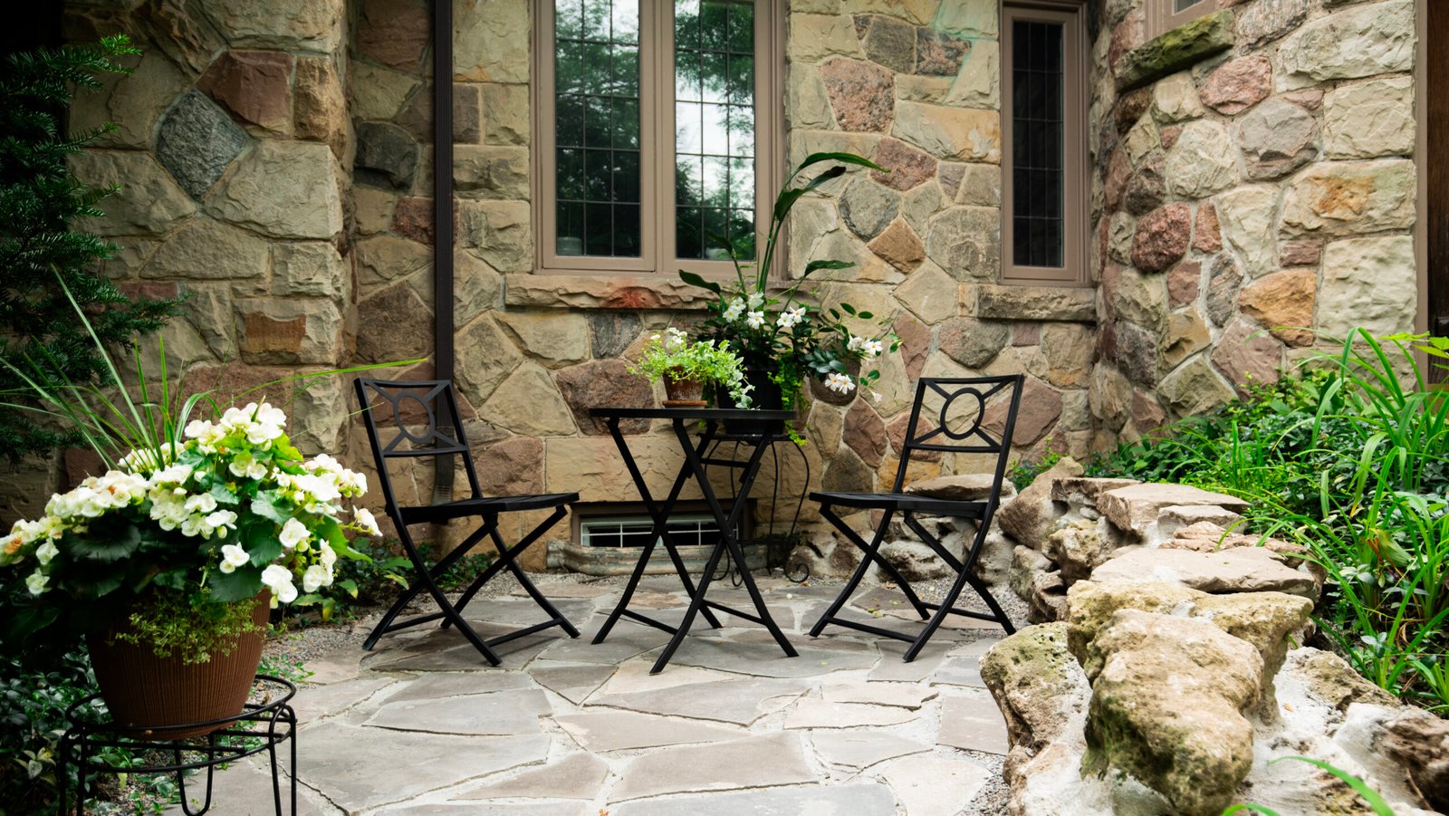 Natural flagstone patio
